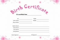 Girl Birth Certificate Template 2