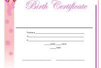 Girl Birth Certificate Template 6