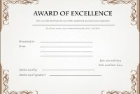Free Certificate Of Excellence Template 3
