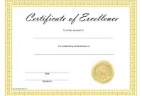 Free Certificate Of Excellence Template 4