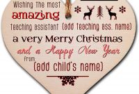 Happy New Year Messages for An Amazing 2021 Awesome Personalised Handmade Wooden Christmas Hanging Heart Plaque Gift Wishing the Most Amazing Teaching assistant Xmas Wishes Card Alternative From Child