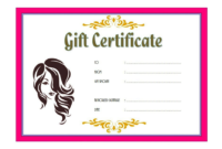 10+ Salon Gift Certificate Template Free Printable Designs with regard to Fresh Free Printable Beauty Salon Gift Certificate Templates