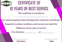 10 Years Service Award Certificate: 10 Templates To Honor with regard to Best Best Girlfriend Certificate 10 Love Templates