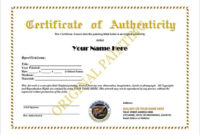 12+ Certificate Of Authenticity Templates – Word Excel Samples throughout Certificate Of Authenticity Free Template