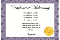37 Certificate Of Authenticity Templates (Art, Car inside Unique Certificate Of Authenticity Free Template