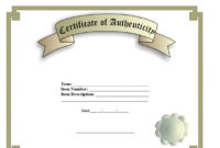 37 Certificate Of Authenticity Templates (Art, Car intended for Unique Certificate Of Authenticity Free Template