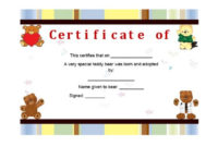 40+ Real & Fake Adoption Certificate Templates – Printable pertaining to Pet Birth Certificate Template 24 Choices