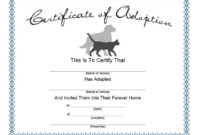 40+ Real & Fake Adoption Certificate Templates – Printable throughout Fresh Pet Birth Certificate Template 24 Choices