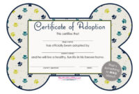 40+ Real & Fake Adoption Certificate Templates – Printable within Pet Birth Certificate Template 24 Choices