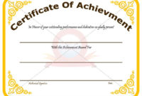 Achievement Certificate Template Recognize The Achievement throughout Outstanding Performance Certificate Template