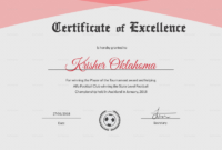 Award Of Excellence Certificate Template Awesome Football within Certificate Of Championship