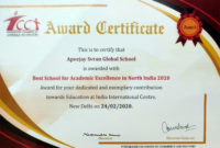Awards | Table regarding Unique Academic Excellence Certificate