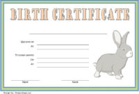 Birth Certificate Template For Rabbit Free 2 In 2020 | Birth intended for Best Rabbit Birth Certificate Template Free 2019 Designs