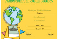 Certificate Of Achievement In Social Studies Printable with regard to Social Studies Certificate Templates
