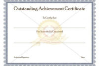 Certificate Of Achievement Template Awarded For Different for Outstanding Performance Certificate Template