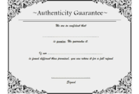 Certificate Of Authenticity Jewellery Free 2 | Two Package with Unique Certificate Of Authenticity Free Template