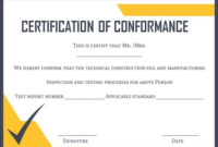 Certificate Of Conformance Template: 10 High Quality Samples within Conformity Certificate Template