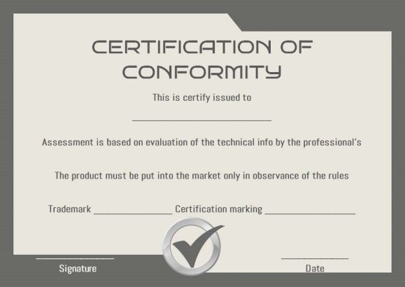 Certificate Of Conformity Sample Templates | Printable with regard to Best Conformity Certificate Template