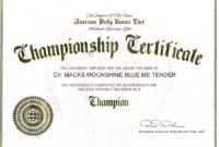 Champion Macks regarding Certificate Of Championship