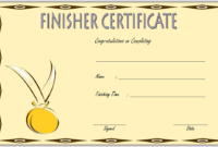 Finisher Certificate Template Free 3 In 2020 | Certificate within Fresh Finisher Certificate Template 7 Completion Ideas