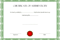Free Certificate Of Authenticity For Autograph Template In intended for Certificate Of Authenticity Free Template