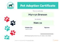 Free Pet Adoption Certificate Template – Pdf Templates | Jotform pertaining to Unique Pet Adoption Certificate Editable Templates