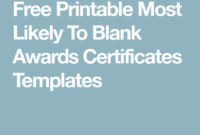 Free Printable Most Likely To Blank Awards Certificates inside Best Most Likely To Certificate Template Free
