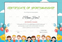 Kids Sportsmanship Certificate Template Within Children'S pertaining to Fresh Sportsmanship Certificate Template
