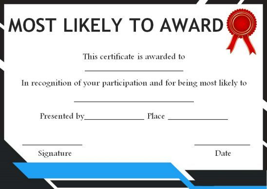 Most Likely To Award For Adults In 2020 | Most Likely To for Most Likely To Certificate Template Free