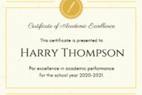 Online Academic Excellence Certificate Template | Fotor inside Academic Excellence Certificate