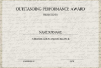 Outstanding Performance Award | Mydraw for Outstanding Performance Certificate Template