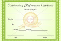 Outstanding-Performance-Certificate-Green-Business within Fresh Outstanding Performance Certificate Template