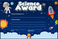 Premium Vector | Certificate Template For Science Award With for Science Achievement Certificate Template Ideas
