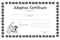 Puppy Dog Adoption Certificate Template Free 2 In 2020 intended for Pet Adoption Certificate Editable Templates