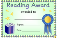 Reading Certificate Templates Pdf. Download Fill And Print pertaining to Unique Reader Award Certificate Templates