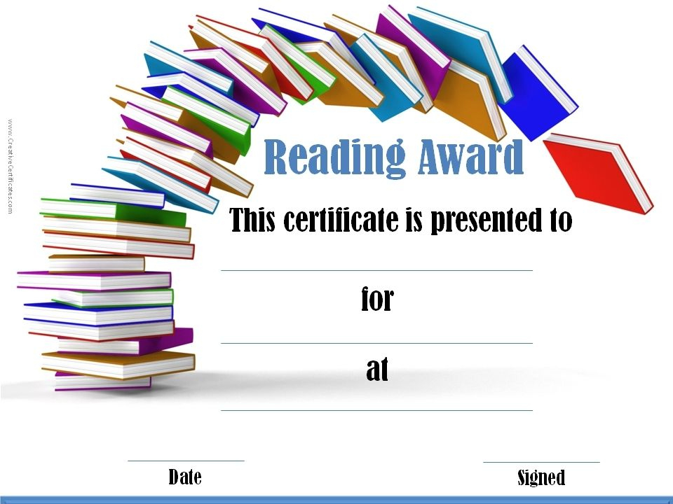 Reading Certificate Templates | Reading Certificates pertaining to Unique Reader Award Certificate Templates