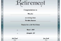 Retirement Certificate Printable Certificate in Unique Free Retirement Certificate Templates For Word