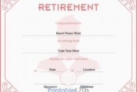 Retirement Certificate Template In Eunry, Your Pink And inside Unique Free Retirement Certificate Templates For Word