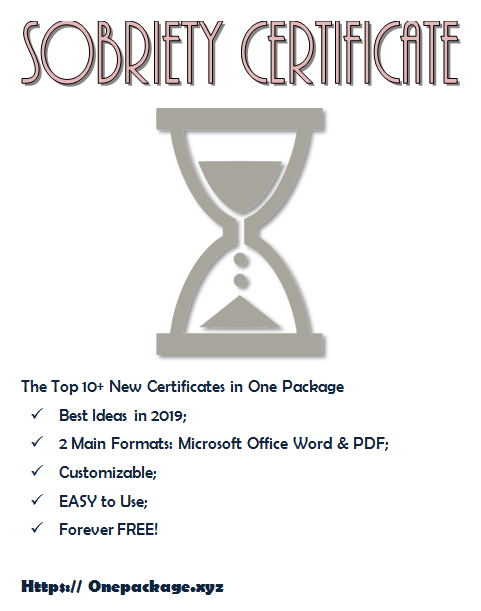 Sobriety Certificate Template Free | Certificate Templates with Sobriety Certificate Template 10 Fresh Ideas Free