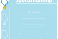Sportsmanship Certificate Printable Certificate for Fresh Sportsmanship Certificate Template