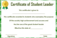Student Leadership Certificate: 10+ Best Student Leadership intended for Best Student Leadership Certificate Template