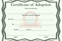 Adoption Certificate Template 5