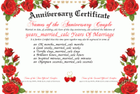 Anniversary Certificate Template Free 1