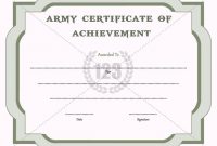 Army Certificate Of Achievement Template