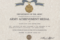 Army Certificate Of Achievement Template 4