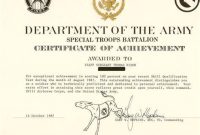 Army Certificate Of Achievement Template 5
