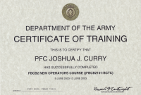 Army Certificate Of Completion Template