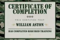 Army Certificate Of Completion Template 8