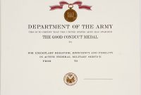 Army Good Conduct Medal Certificate Template 4
