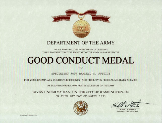 Army Good Conduct Medal Certificate Template – Best Templates Ideas